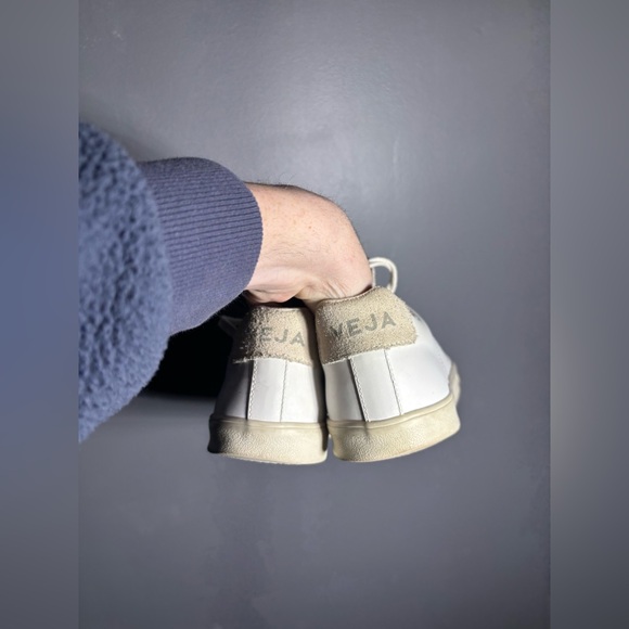 Veja Esplar Leather Logo White Sneakers Womens Size 7 - Picture 4 of 9